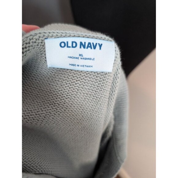 NWT Old Navy 100% Cotton Polo Sweater in Silver Sage - XL - Picture 3 of 9
